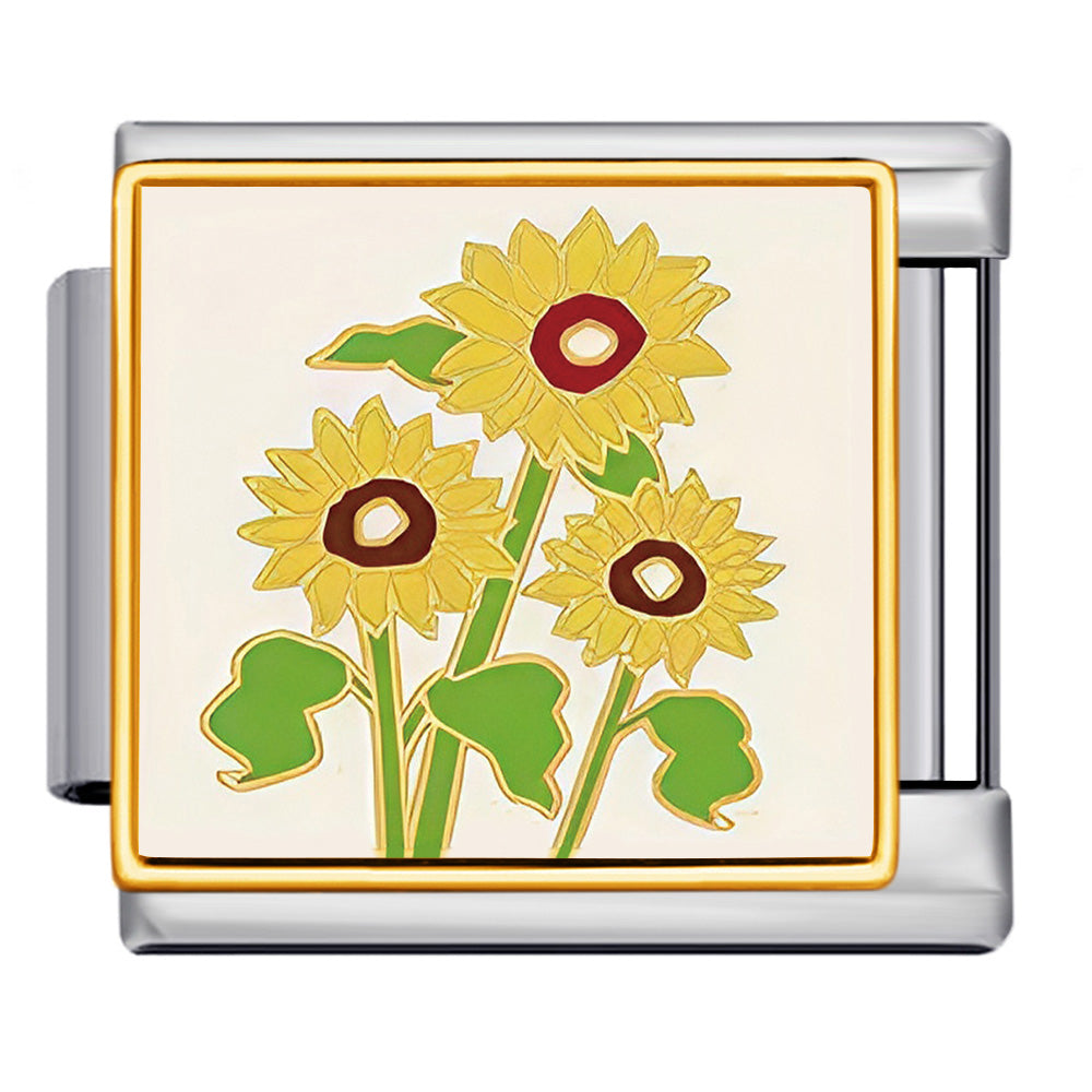 Flower Italian Charms Link