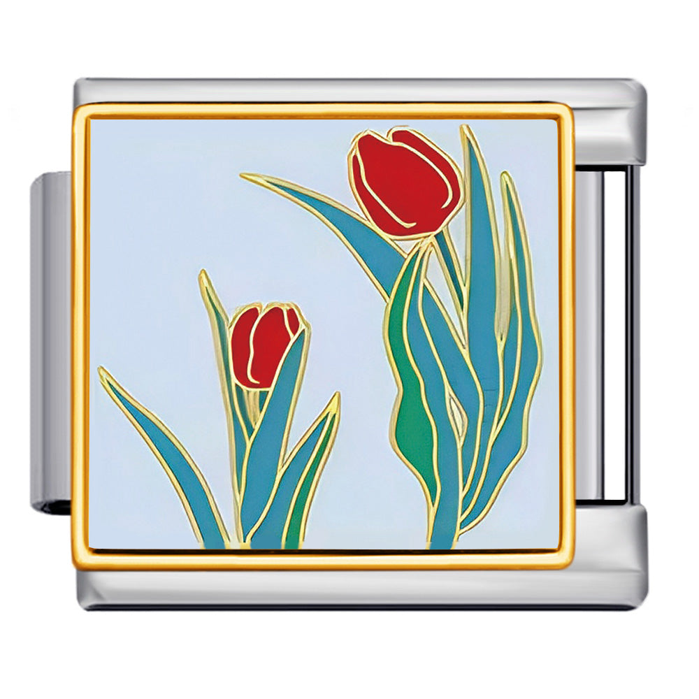 Flower Italian Charms Link