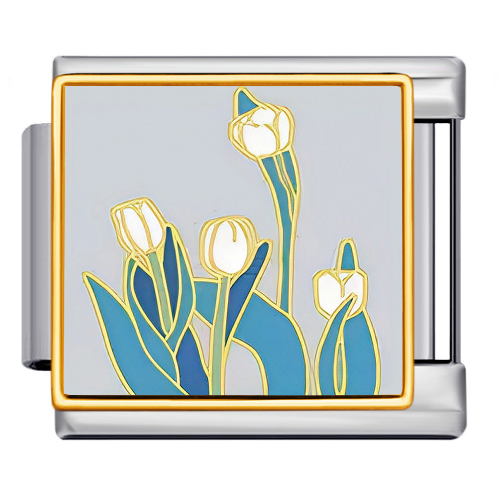 Flower Italian Charms Link