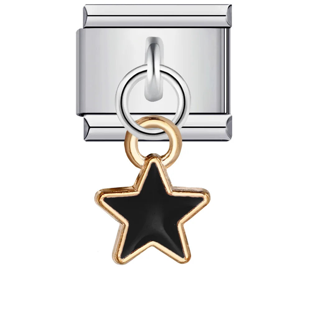 Flower Star Italian Charm Link 033