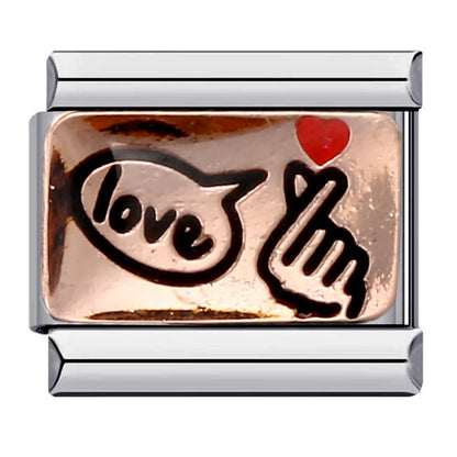 Love Heart Italian Charm Links 080