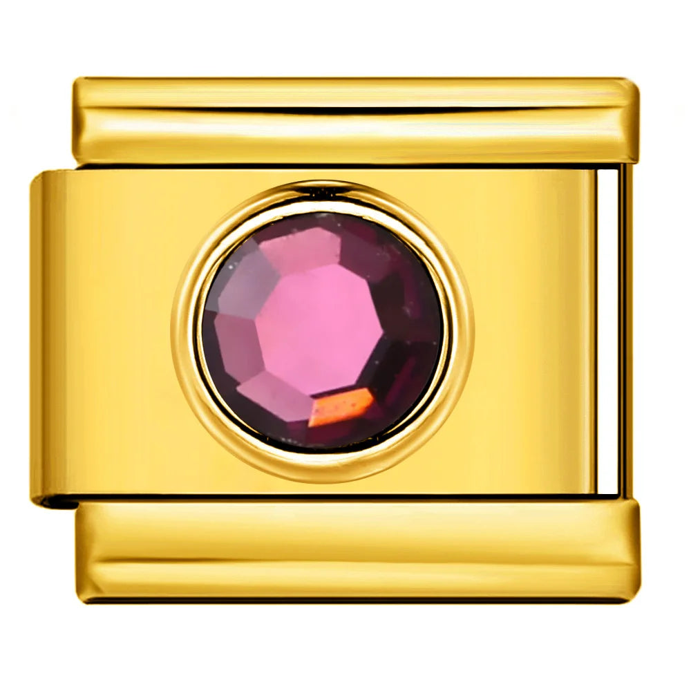 Gold Color Zirconia Italian Charm 507