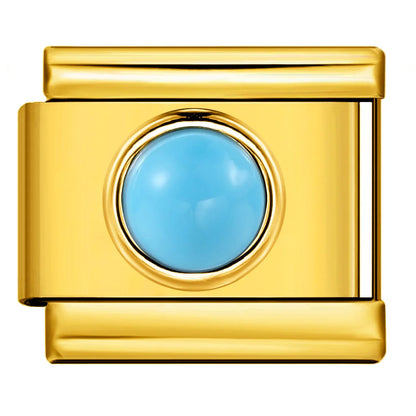 Gold Color Zirconia Italian Charm 507