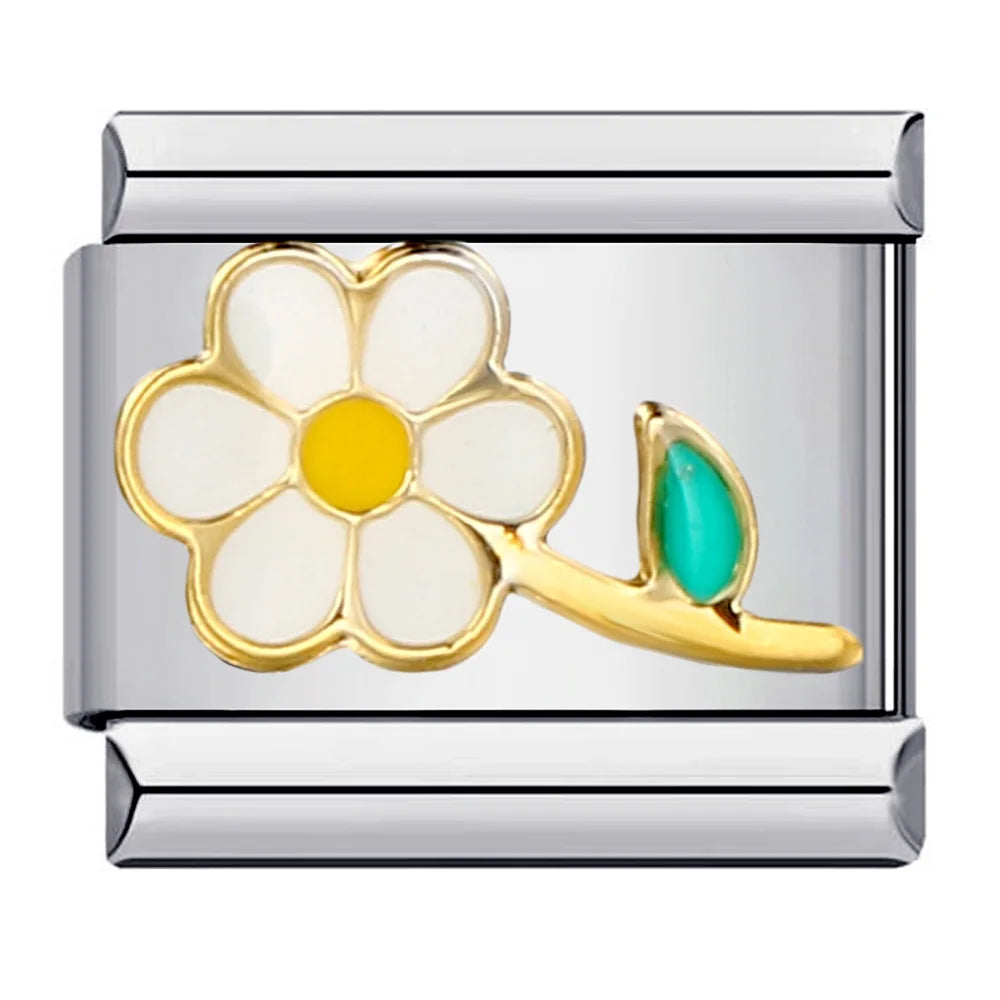Flower Italian Charm Link 332