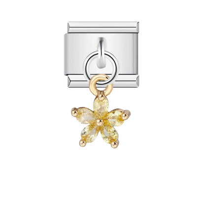 Flower Star Italian Charm Link 033