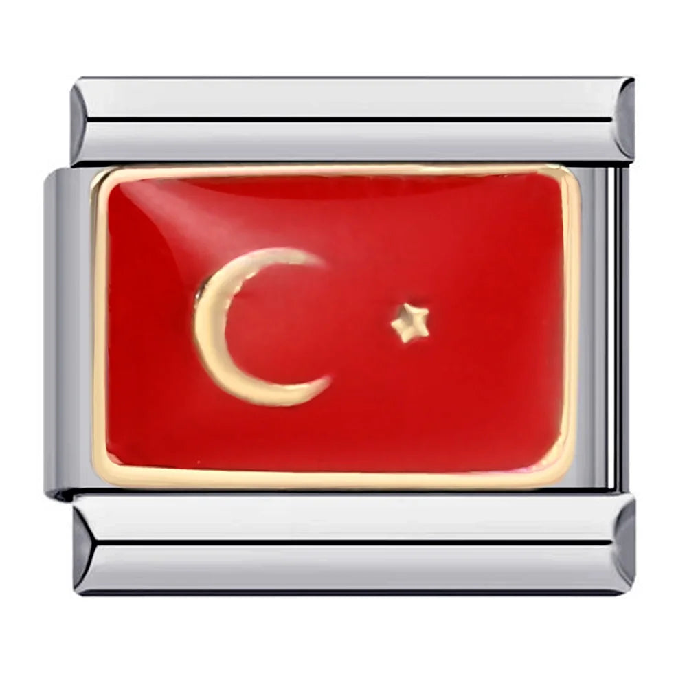 National Flag Italian Charm Links 068