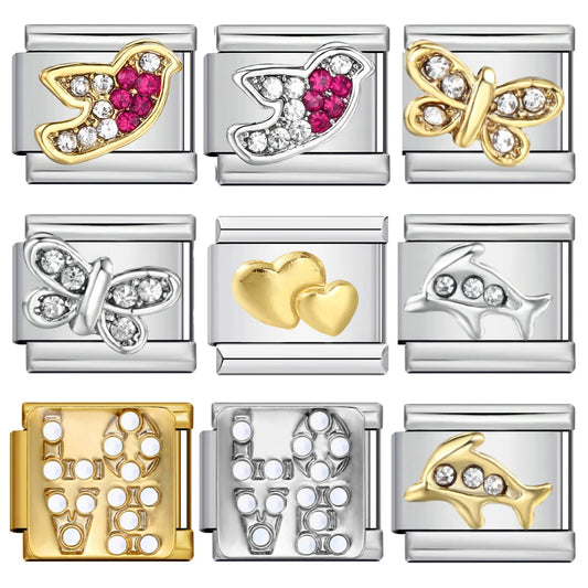 Zirconia Italian Charm Links 175