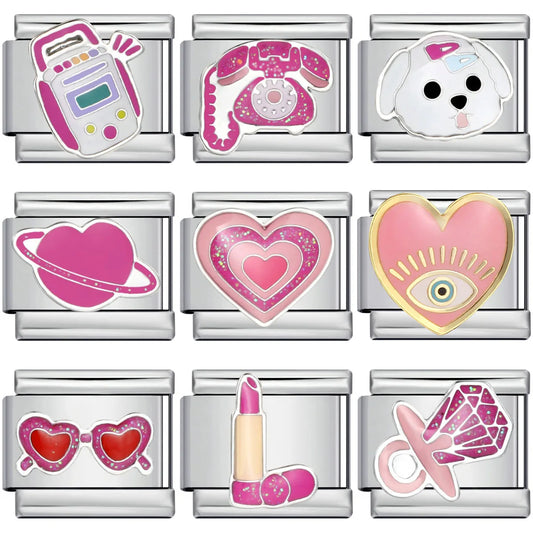 Pink Italian Charms Links 166