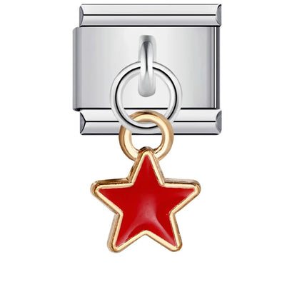 Flower Star Italian Charm Link 033