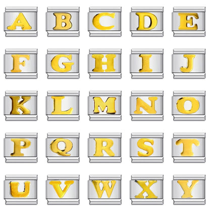 Gold Color 26 English Letters 014