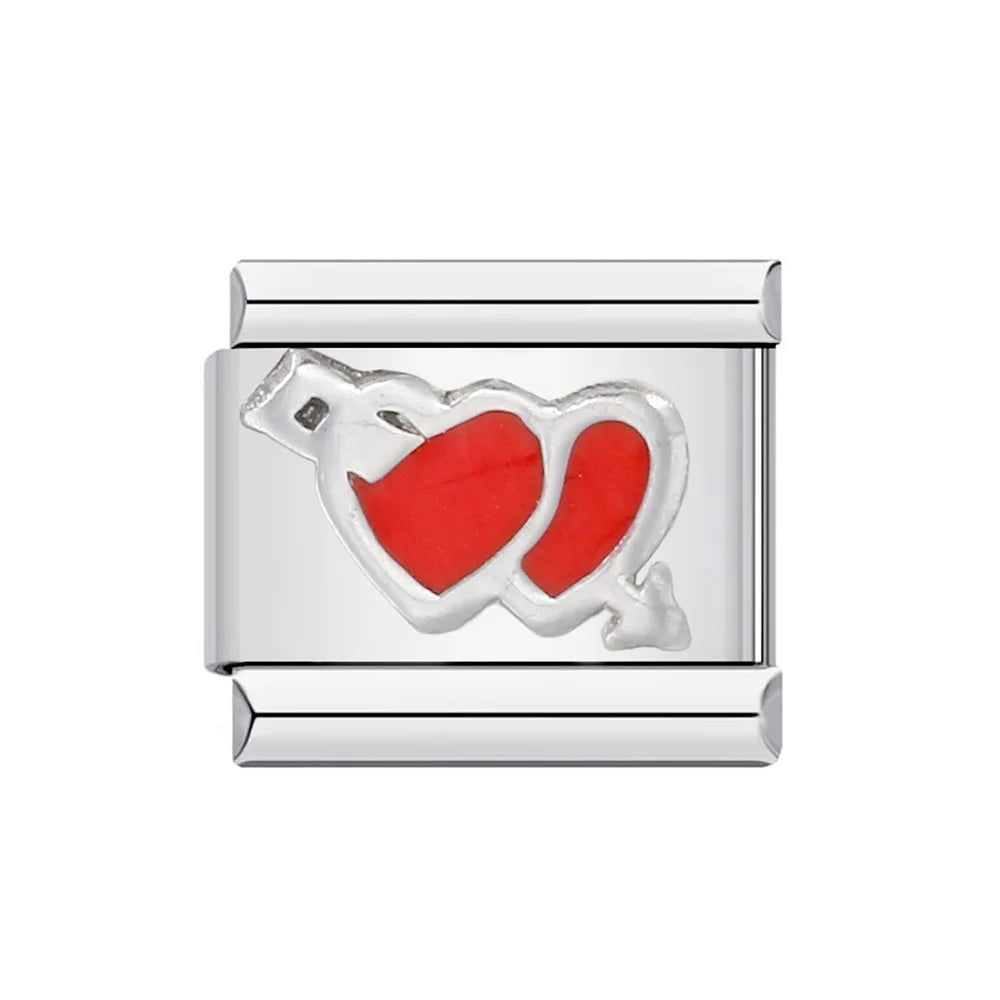 Red Italian Charm Links 394