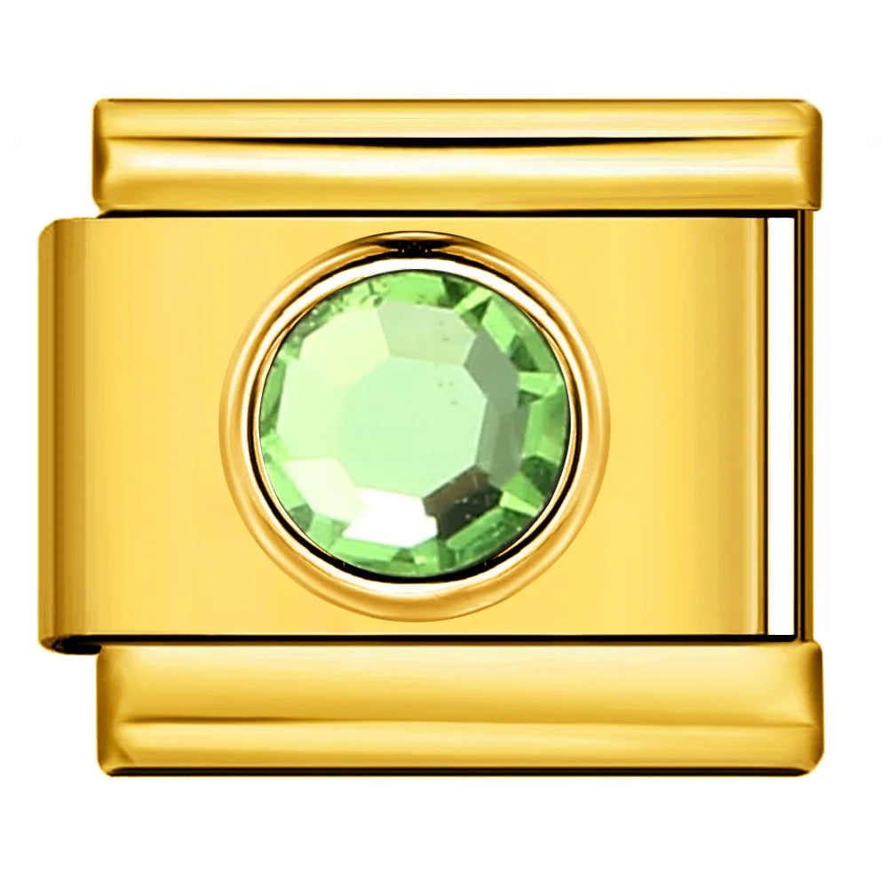 Gold Color Zirconia Italian Charm 507