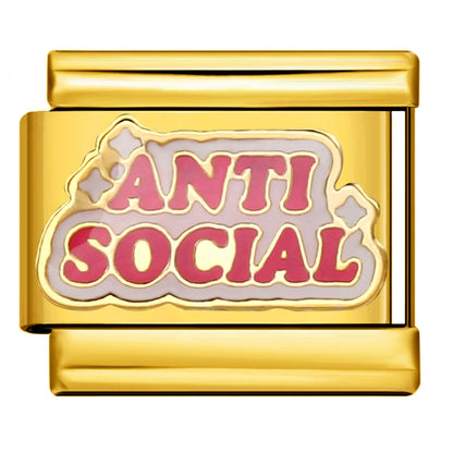 Gold Color Italian Charm Link 484