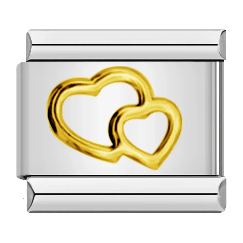 Gold Color Zirconia Italian Charm 507