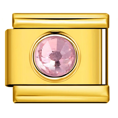 Gold Color Zirconia Italian Charm 507