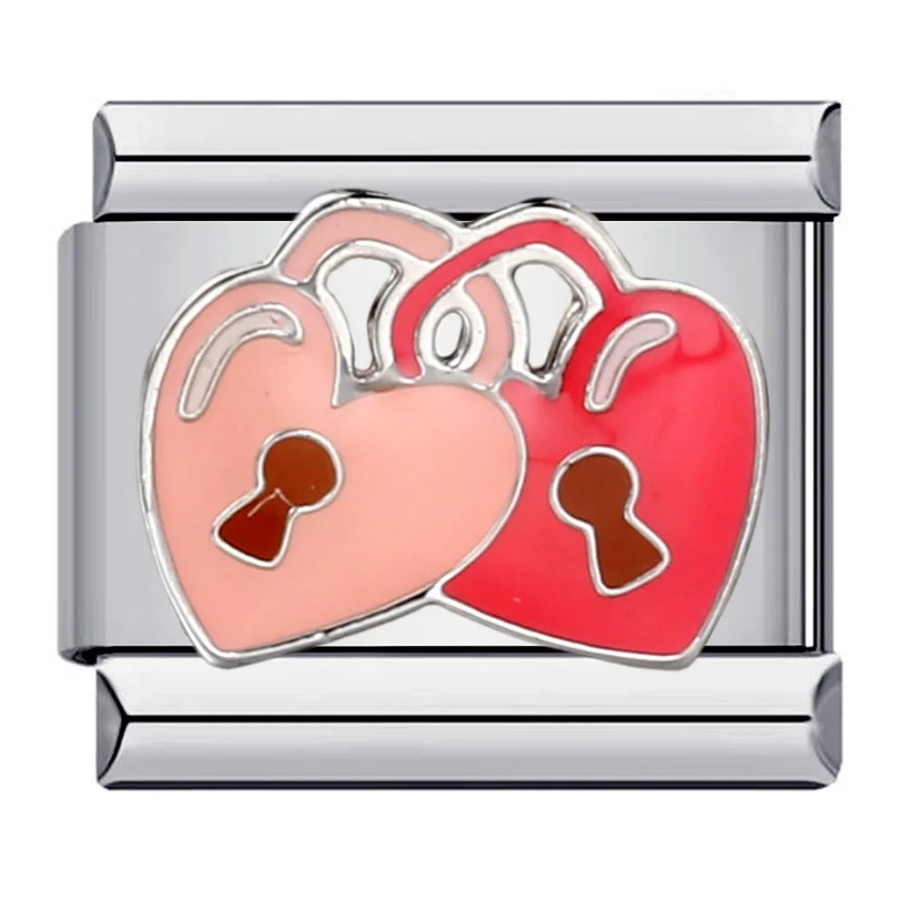 Heart Italian Charm Links 070