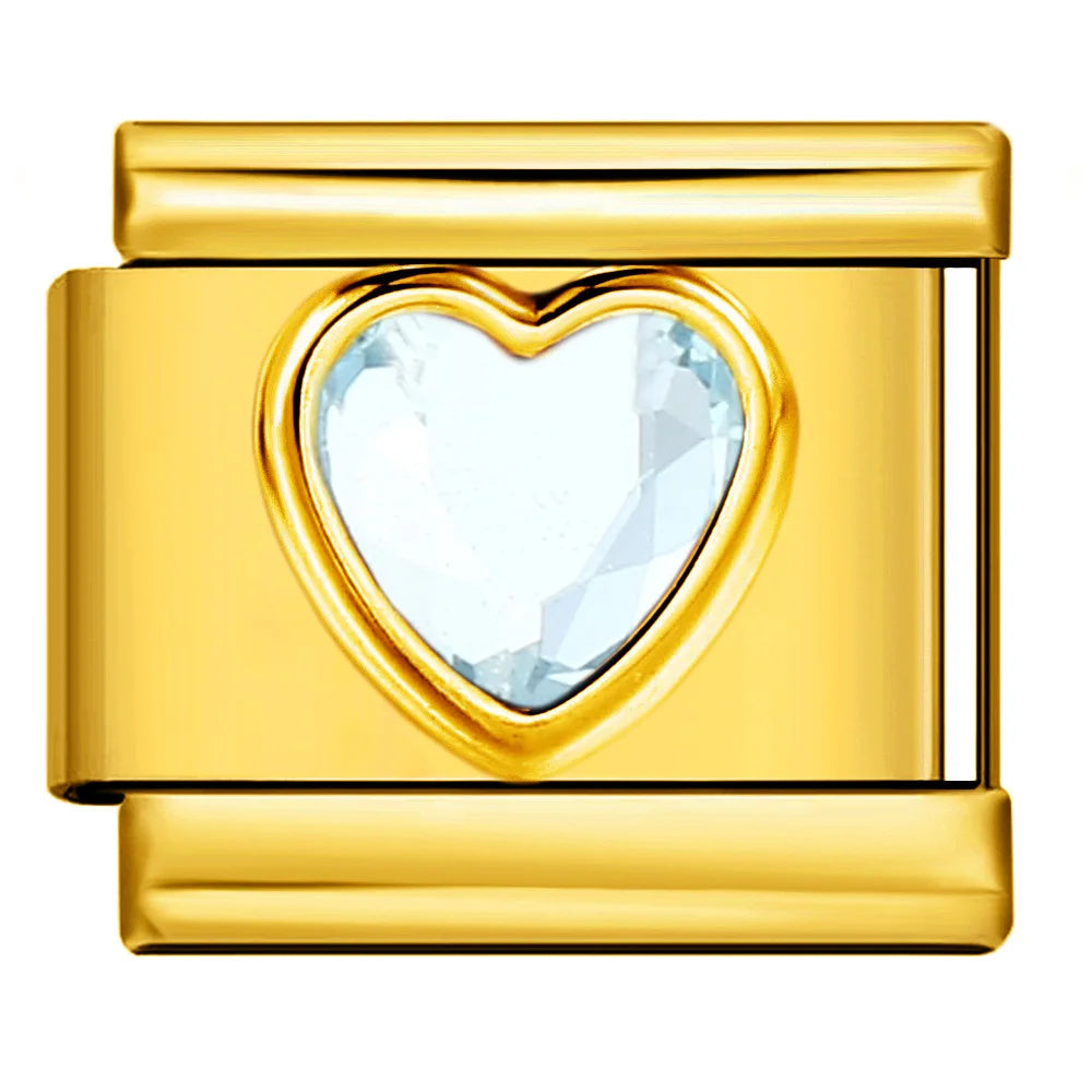 Gold Color Zirconia Italian Charm 507