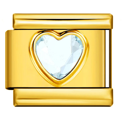 Gold Color Zirconia Italian Charm 507