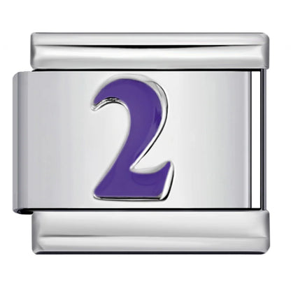 Purple Number 0-9 Italian Charm 284