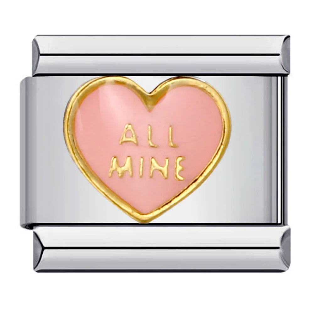 Heart Italian Charm Links 070