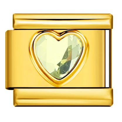 Gold Color Zirconia Italian Charm 507