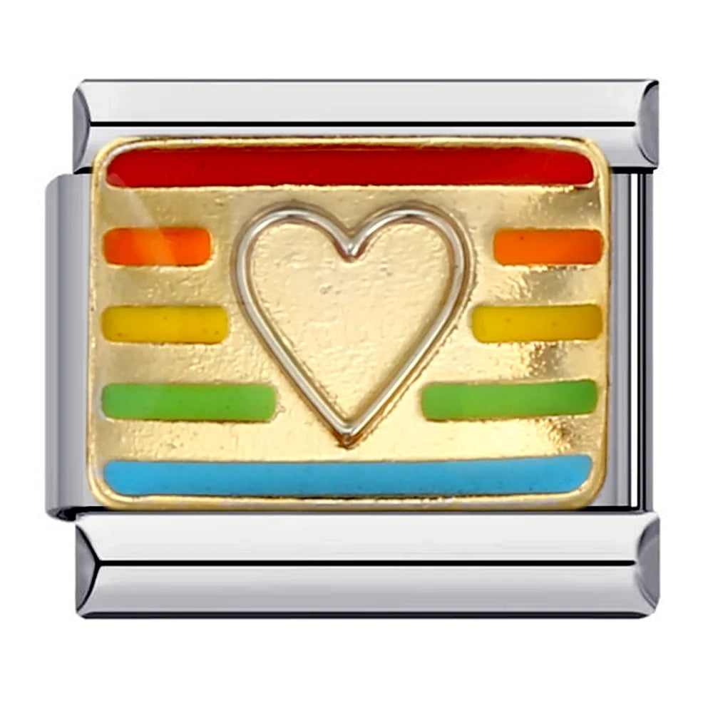 Heart Italian Charm Links 070
