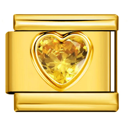 Gold Color Zirconia Italian Charm 507