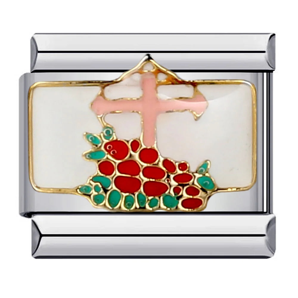 Cross Italian Charm Link 530