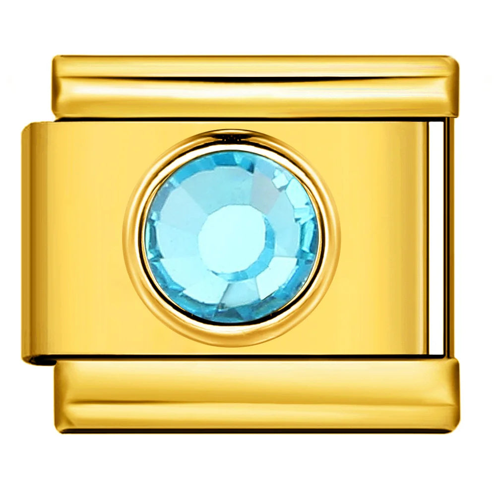 Gold Color Zirconia Italian Charm 507