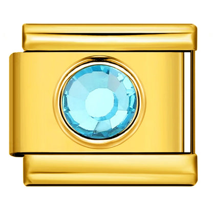 Gold Color Zirconia Italian Charm 507