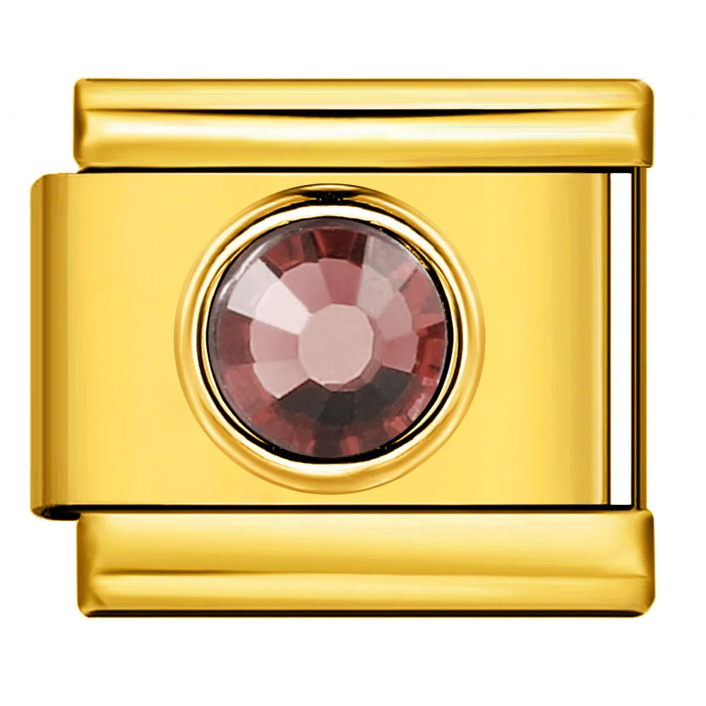 Gold Color Zirconia Italian Charm 507