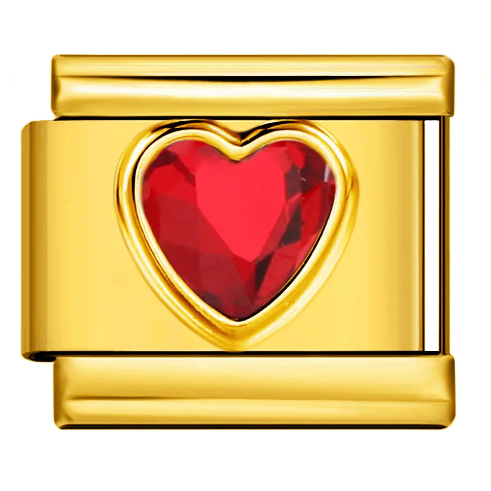 Gold Color Zirconia Italian Charm 507