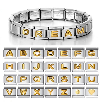 Gold Color 26 English Letters 064