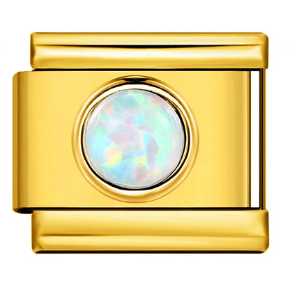 Gold Color Zirconia Italian Charm 507