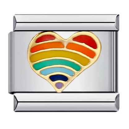Heart Italian Charm Links 070