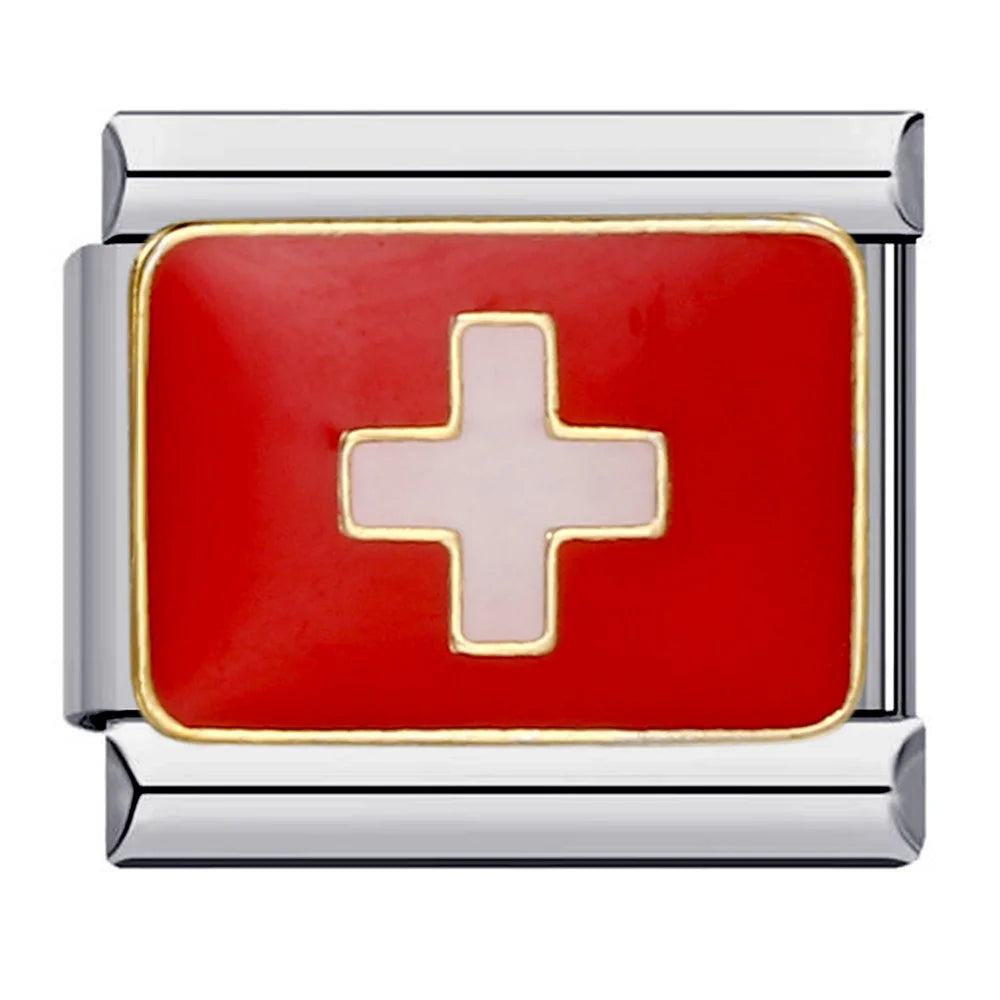 National Flag Italian Charm Links 068