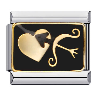 Heart Italian Charm Links 070