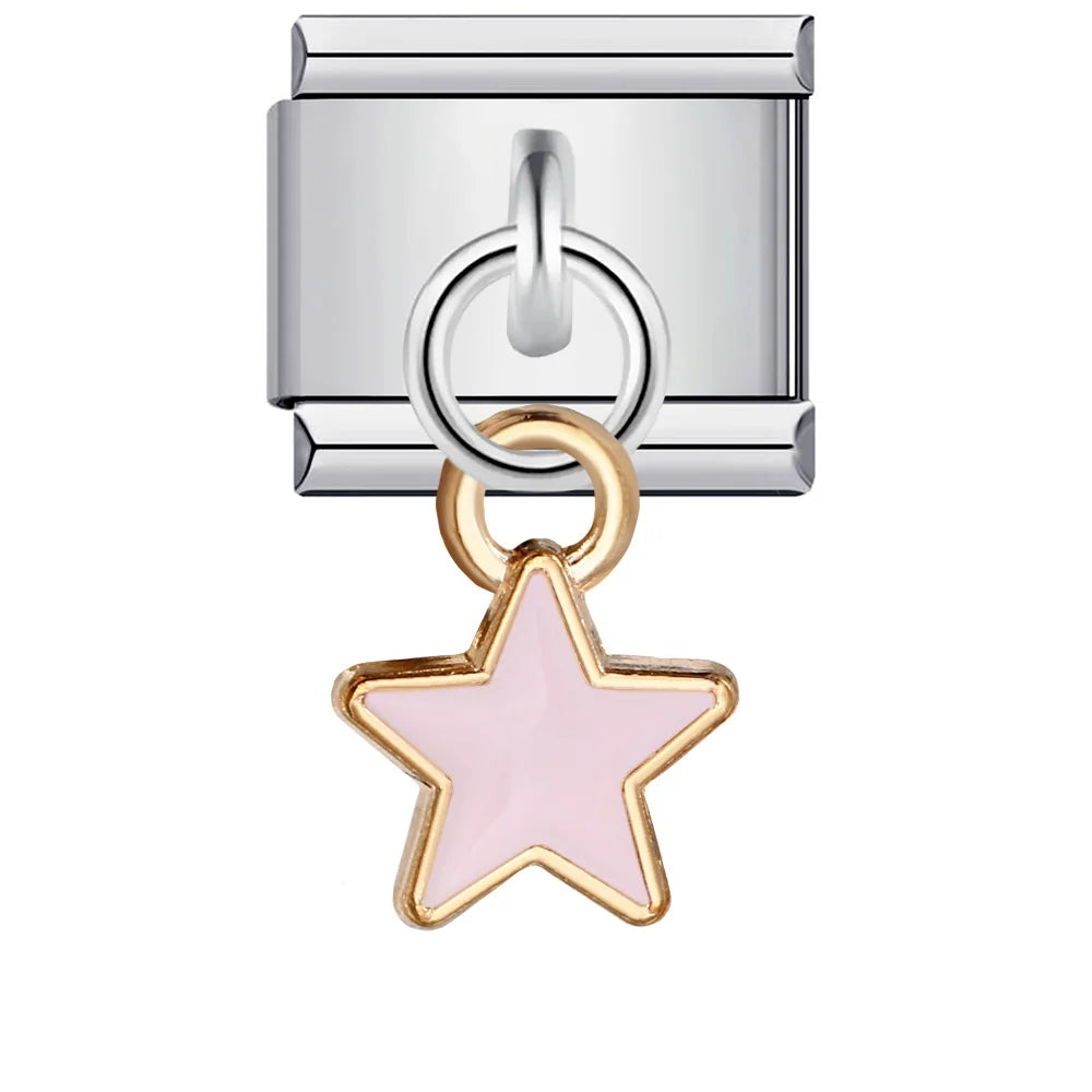 Flower Star Italian Charm Link 033