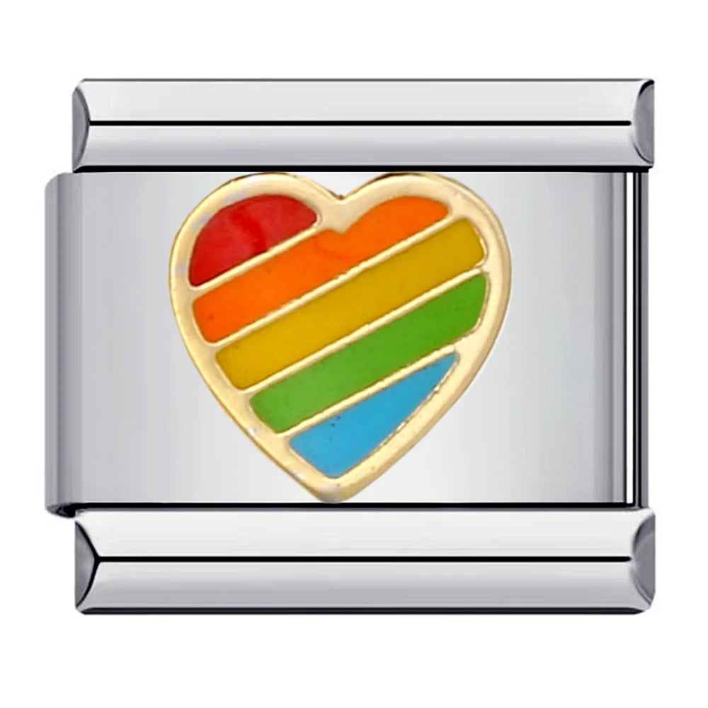 Rainbow Italian Charm Links 086