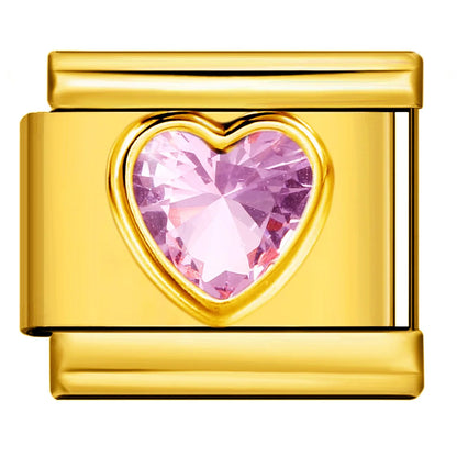 Gold Color Zirconia Italian Charm 507