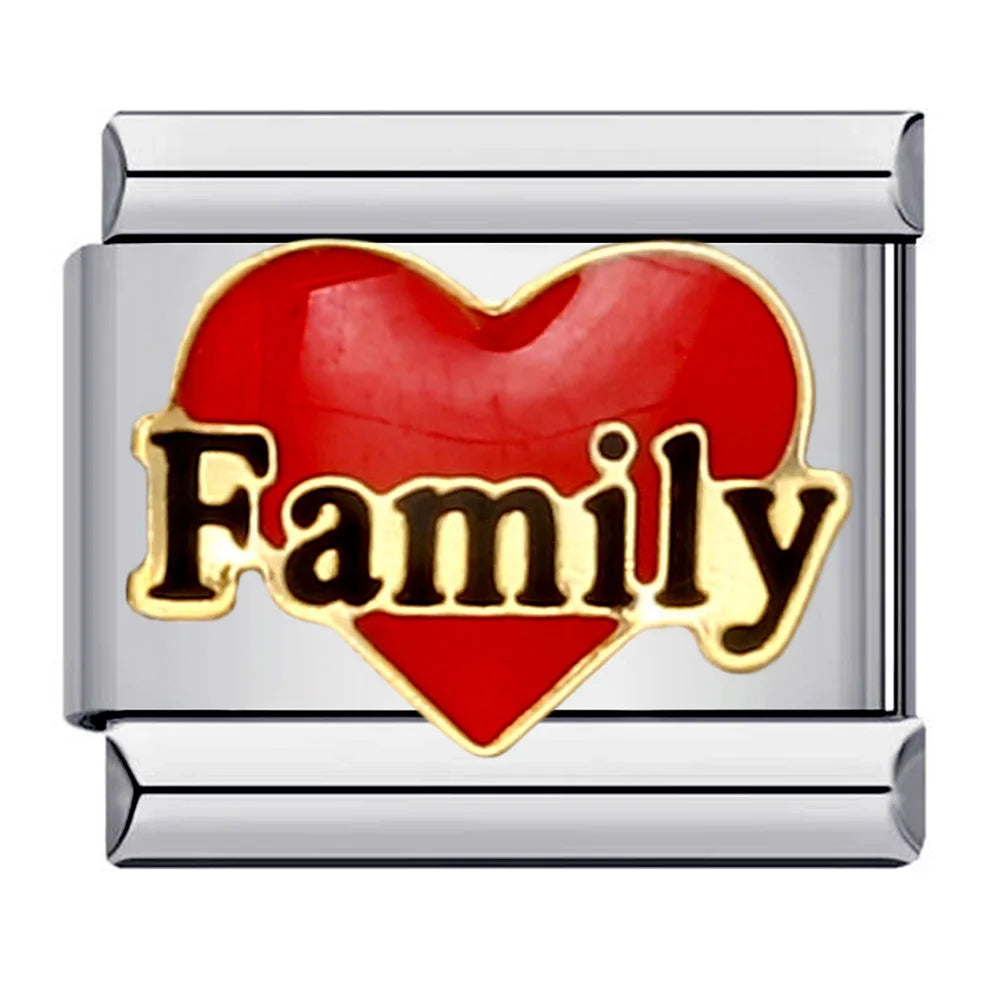 Heart Italian Charm Links 070