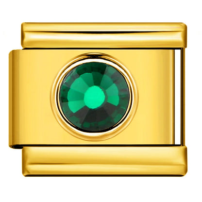 Gold Color Zirconia Italian Charm 507