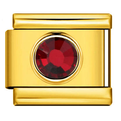 Gold Color Zirconia Italian Charm 507
