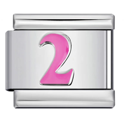 Pink 0-9 Number Italian Charm 283