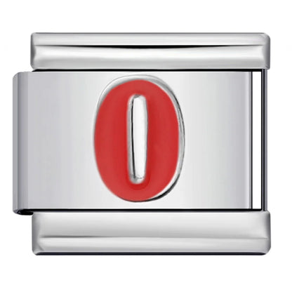 Red  0-9 Number Italian Charm 281