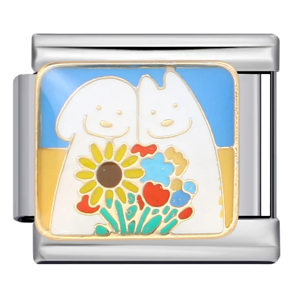 Dog Cat Italian Charm Link 167