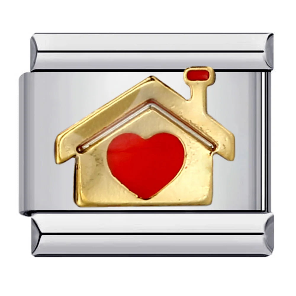Heart Italian Charm Links 070