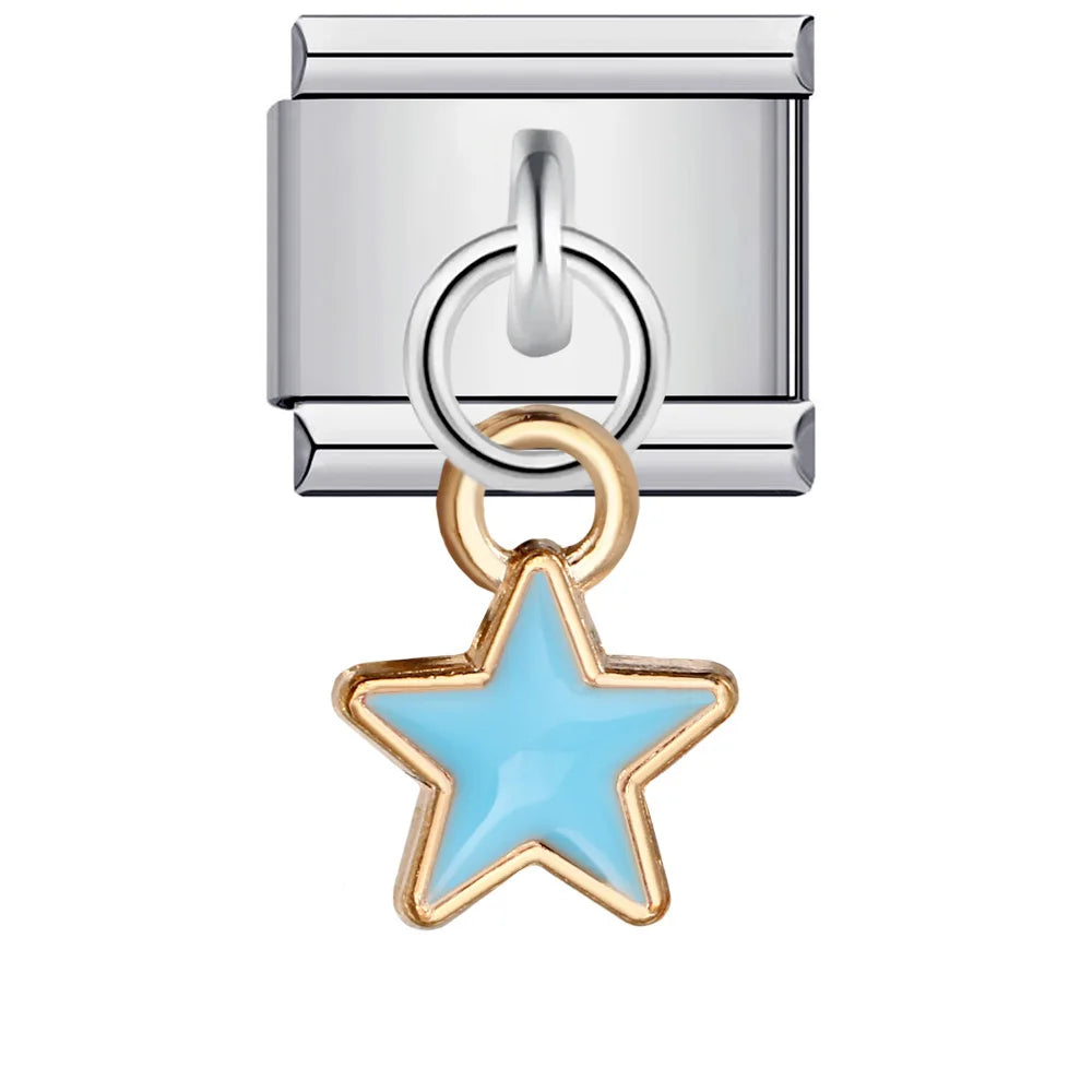 Flower Star Italian Charm Link 033