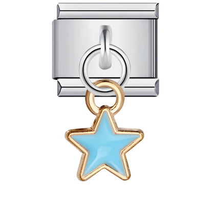 Flower Star Italian Charm Link 033