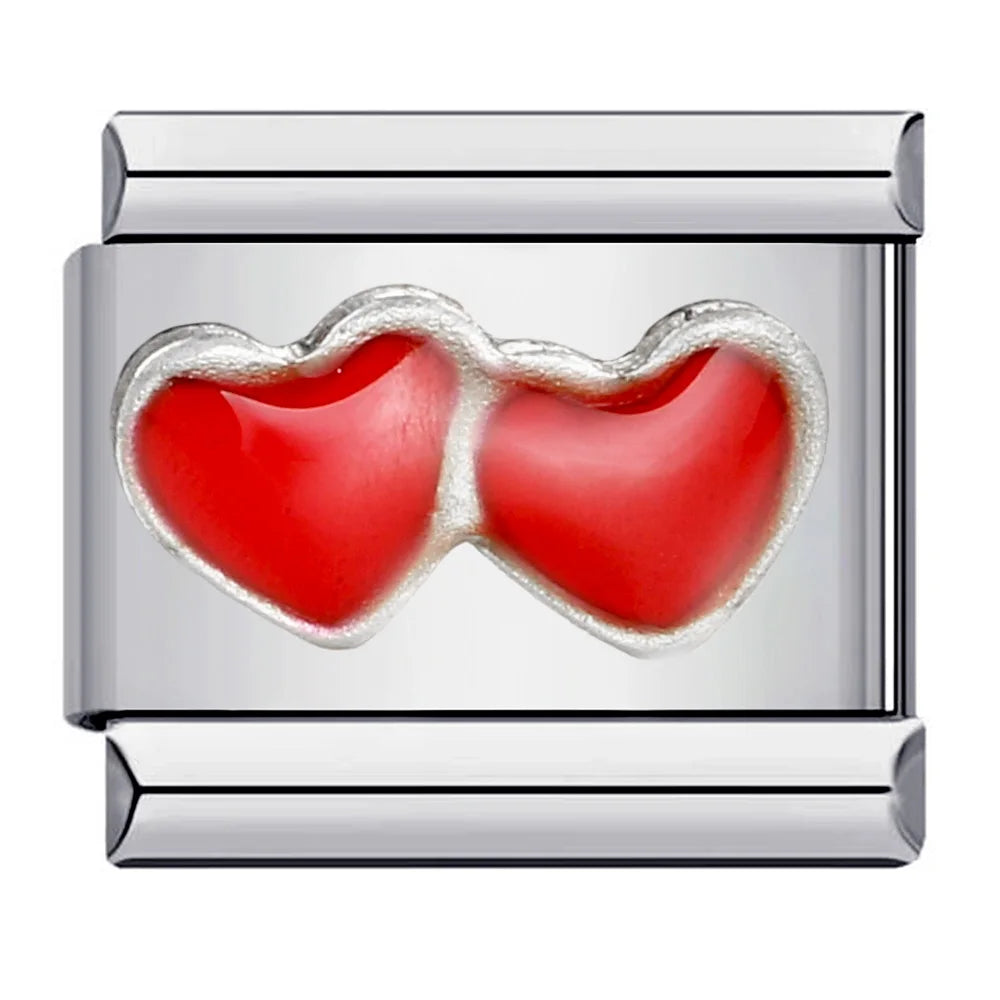 Heart Italian Charm Links 070